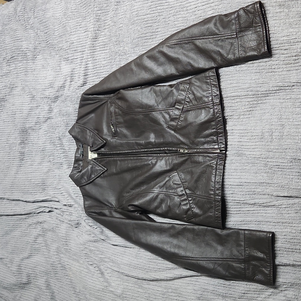 Branson Thomas Women's Lined Brown Leather Coat